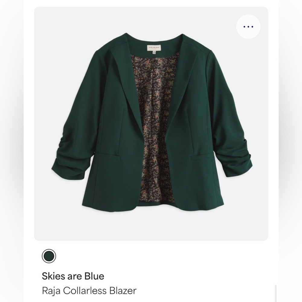 Skies Are Blue Forest Green Blazer
